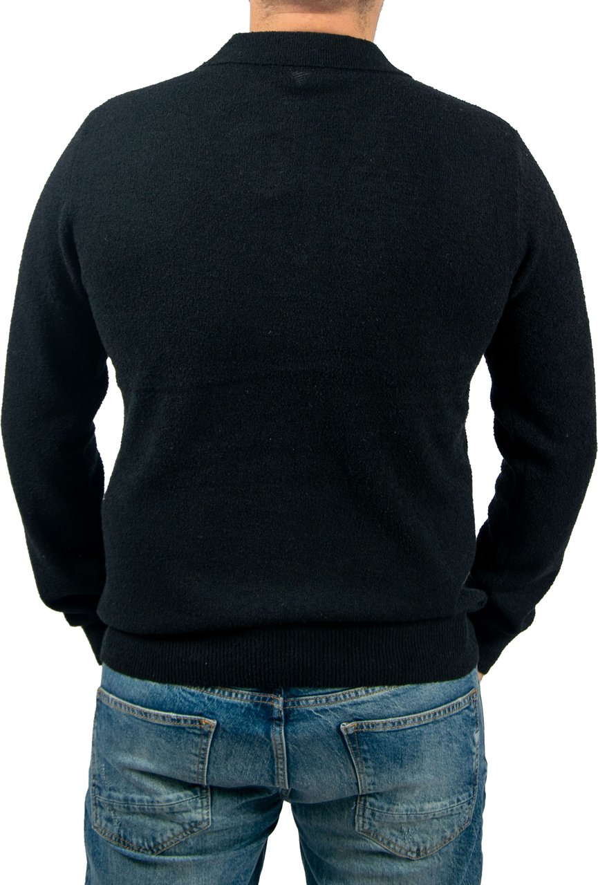 Pure Path Pure Path Regular Fit Zip Polo Knitwear Zwart