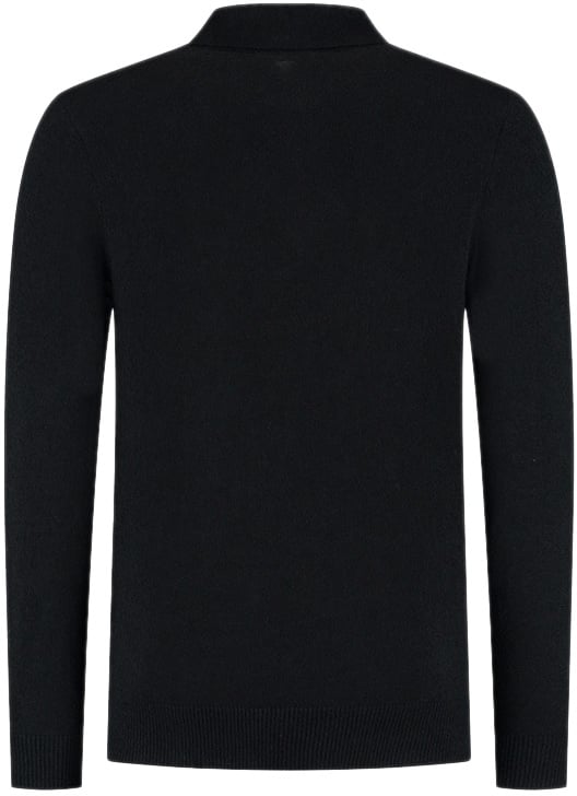 Pure Path Regular Fit Zip Polo Knitwear Zwart