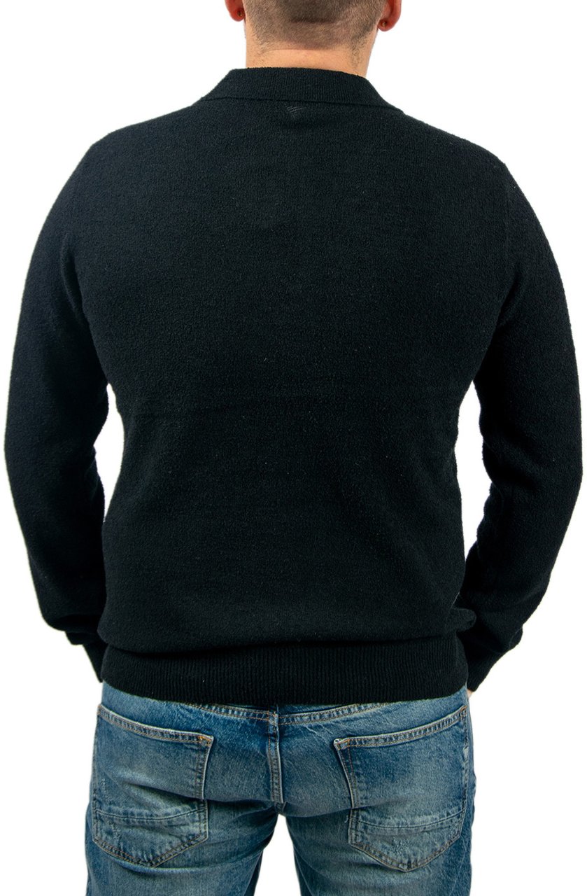 Pure Path Regular Fit Zip Polo Knitwear Zwart