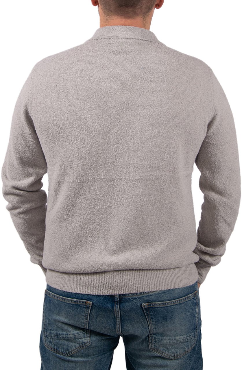 Pure Path Regular Fit Zip Polo Knitwear Grijs
