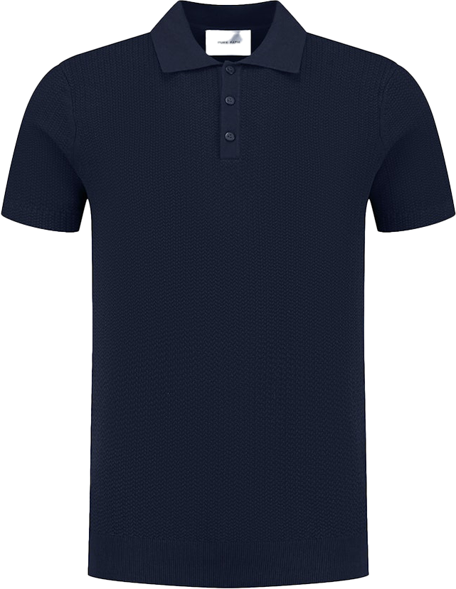 Pure Path Pure Path Regular Fit Polo SS Knitwear Blauw