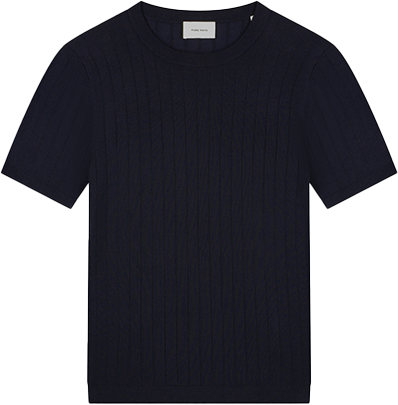 Pure Path Pure Path Dropneedle Knitted T-Shirt Blauw