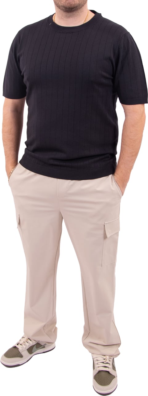 Pure Path Dropneedle Knitted T-Shirt Blauw