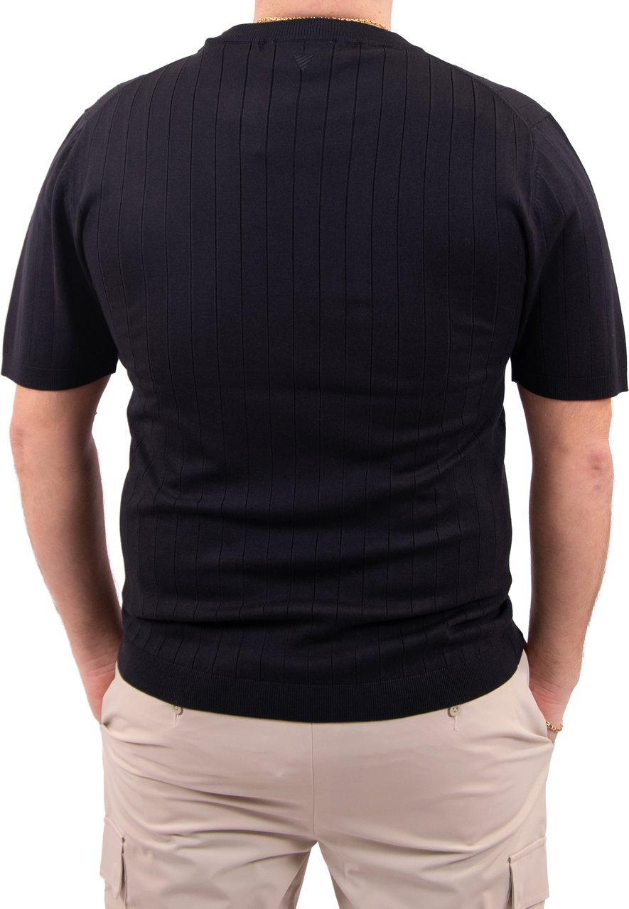 Pure Path Dropneedle Knitted T-Shirt Blauw