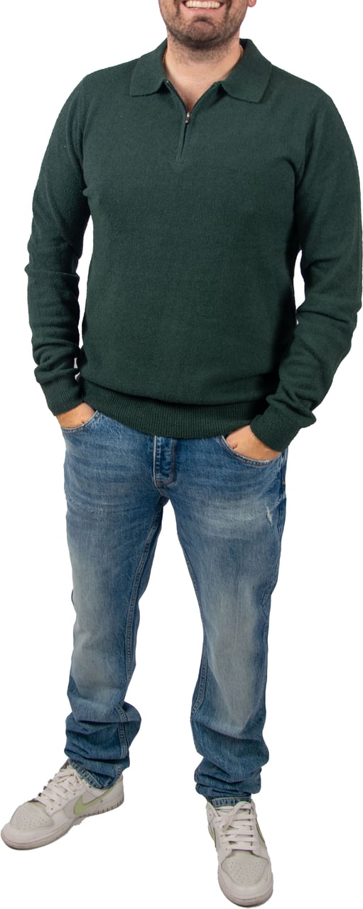 Pure Path Pure Path Regular Fit Zip Polo Knitwear Groen