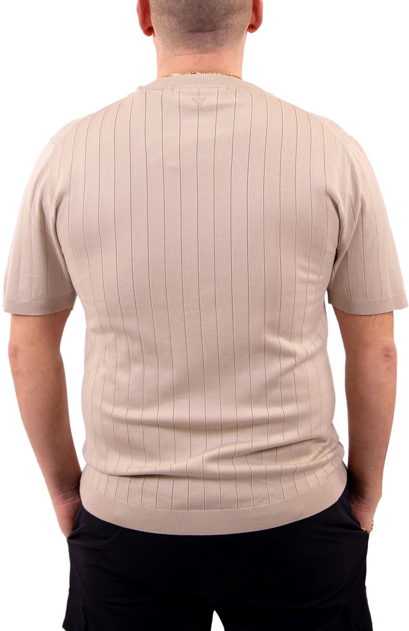 Pure Path Dropneedle Knitted T-Shirt Beige
