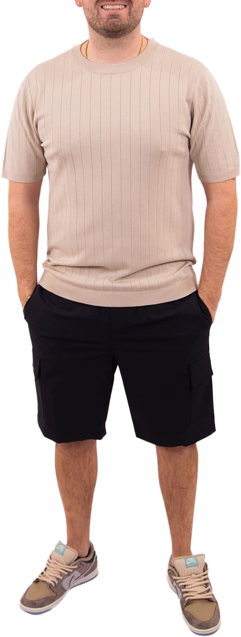 Pure Path Dropneedle Knitted T-Shirt Beige