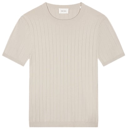 Pure Path Dropneedle Knitted T-Shirt Beige