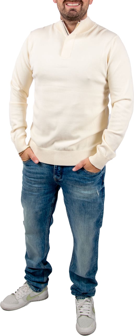 Pure Path Pure Path Regular Fit Half Zip Knitwear Beige