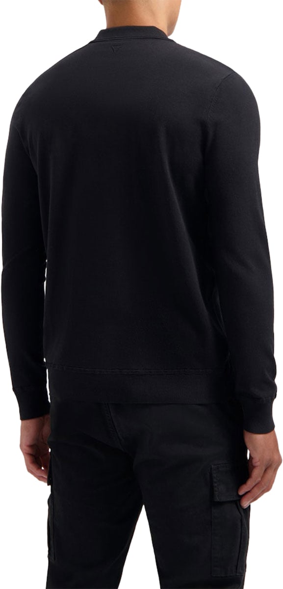 Pure Path Pure Path Regular Fit Knitwear Polo LS Zwart