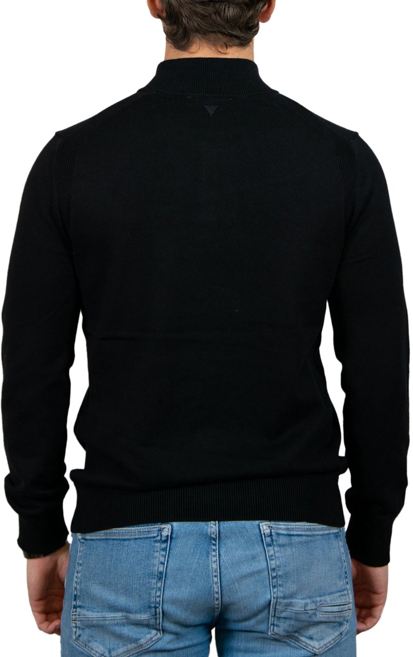 Pure Path Regular Fit Knitwear Halfzip LS Zwart