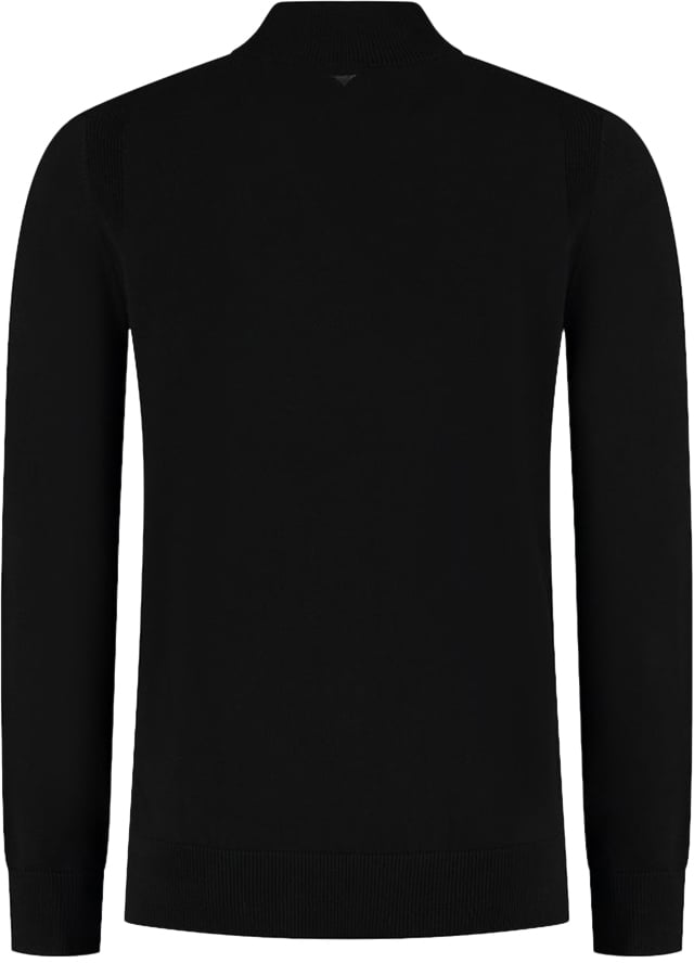 Pure Path Regular Fit Knitwear Halfzip LS Zwart