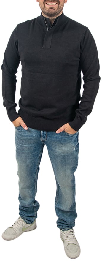 Pure Path Pure Path Regular Fit Half Zip Knitwear Zwart