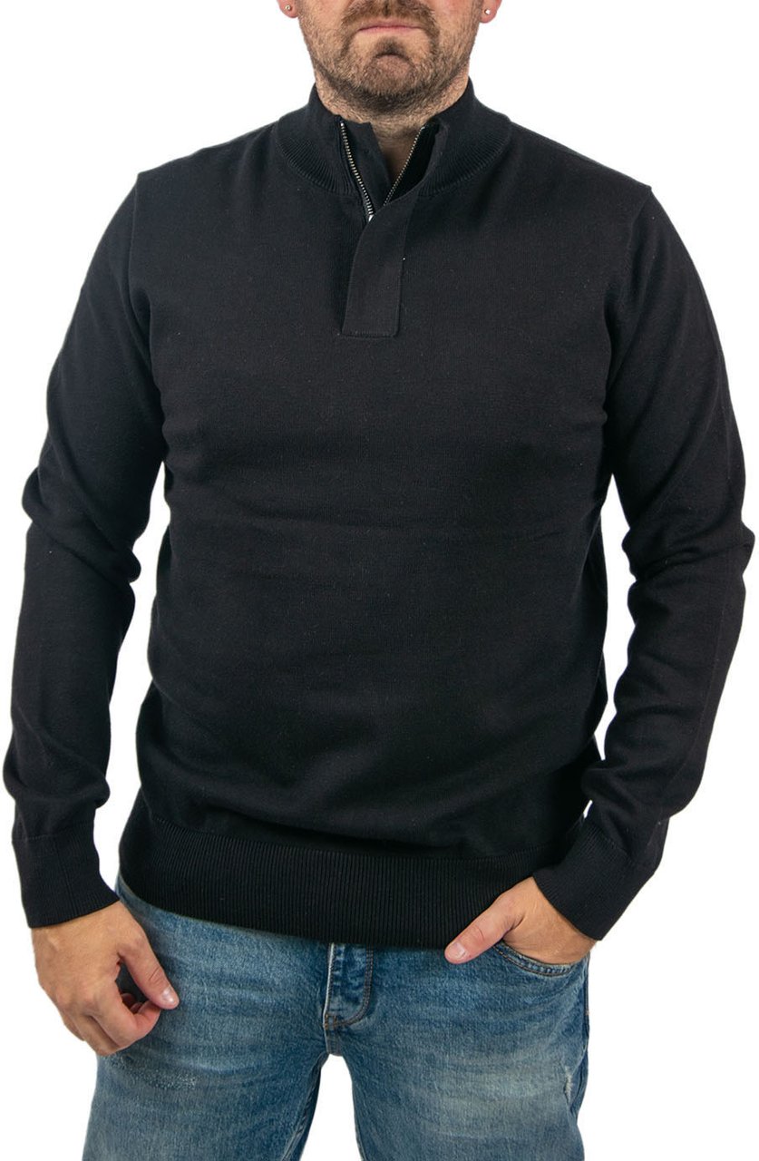 Pure Path Regular Fit Half Zip Knitwear Zwart