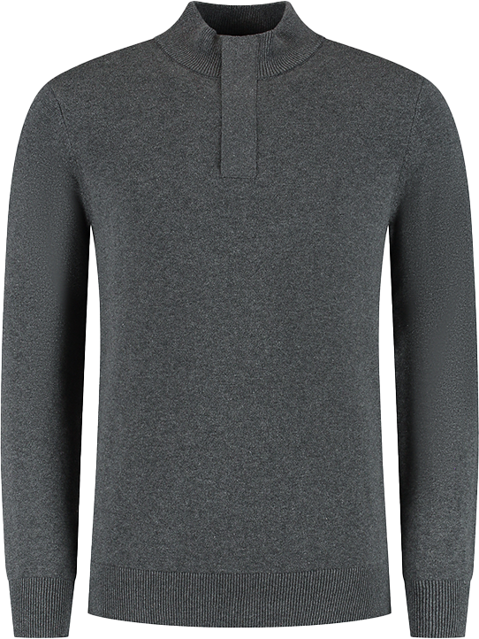 Pure Path Pure Path Regular Fit Half Zip Knitwear Grijs