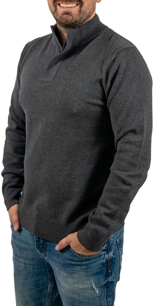 Pure Path Regular Fit Half Zip Knitwear Grijs