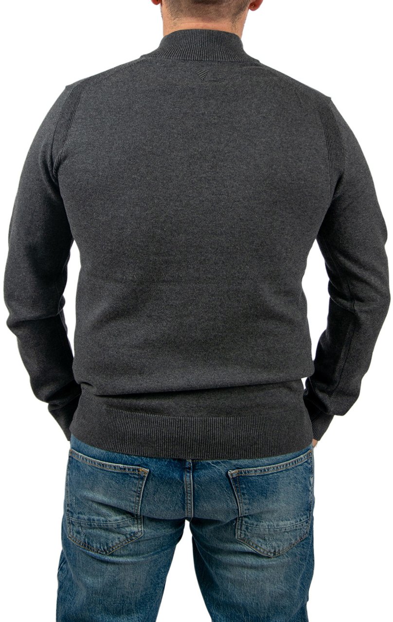 Pure Path Regular Fit Half Zip Knitwear Grijs