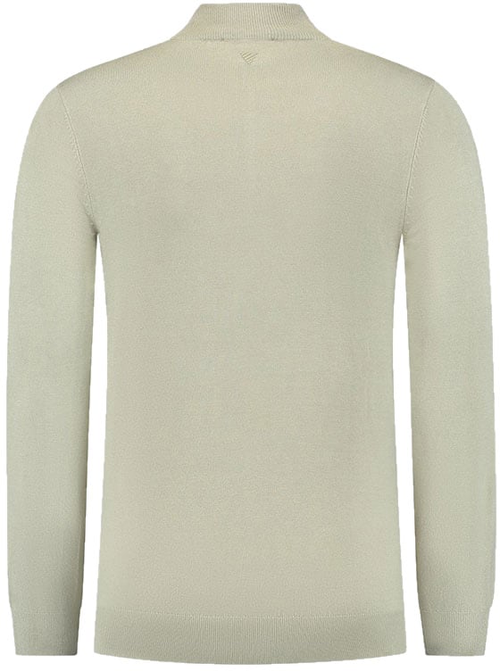 Pure Path Regular Fit Knitwear Halfzip LS Groen