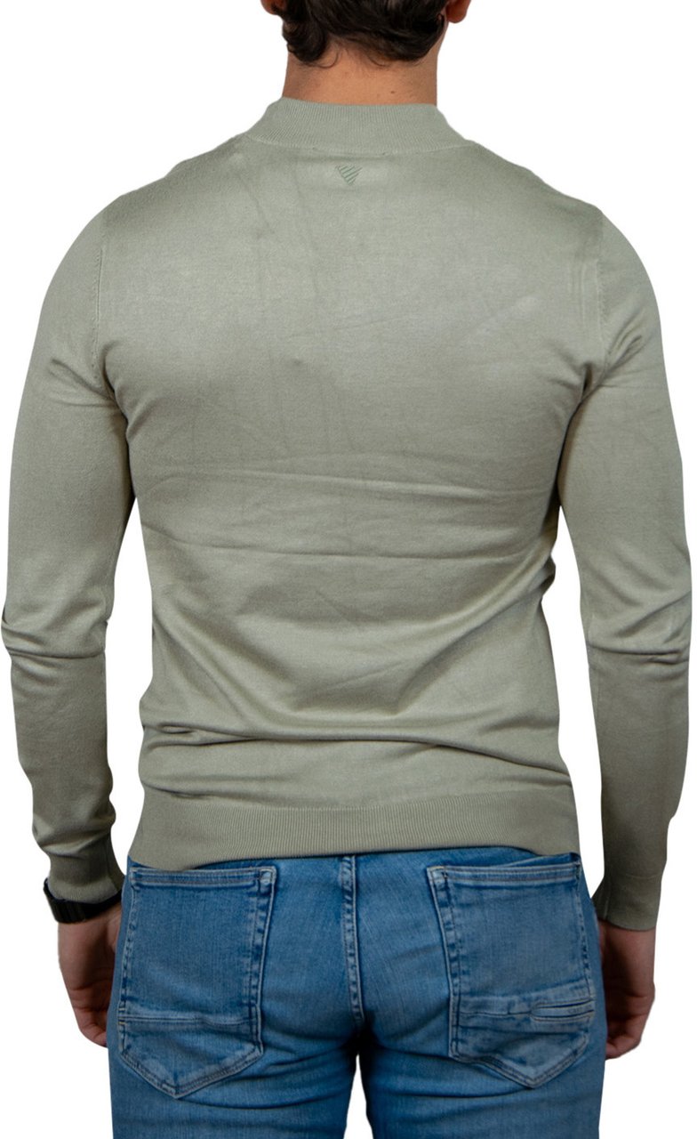 Pure Path Regular Fit Knitwear Halfzip LS Groen