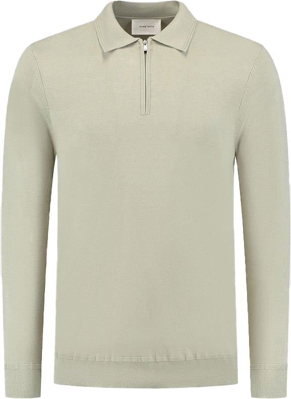 Pure Path Pure Path Regular Fit Knitwear Polo LS Groen