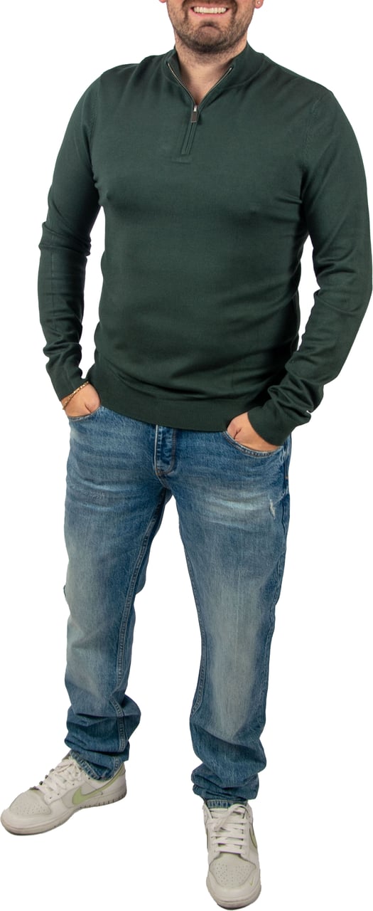 Pure Path Pure Path Regular Fit Half Zip Knitwear Groen