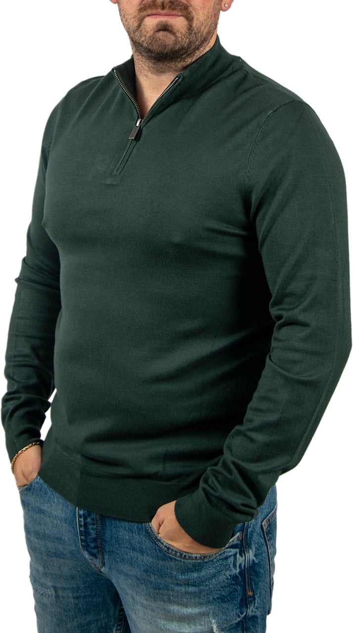 Pure Path Regular Fit Half Zip Knitwear Groen