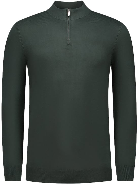 Pure Path Regular Fit Half Zip Knitwear Groen