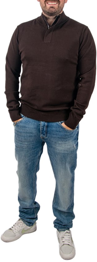 Pure Path Pure Path Regular Fit Half Zip Knitwear Bruin