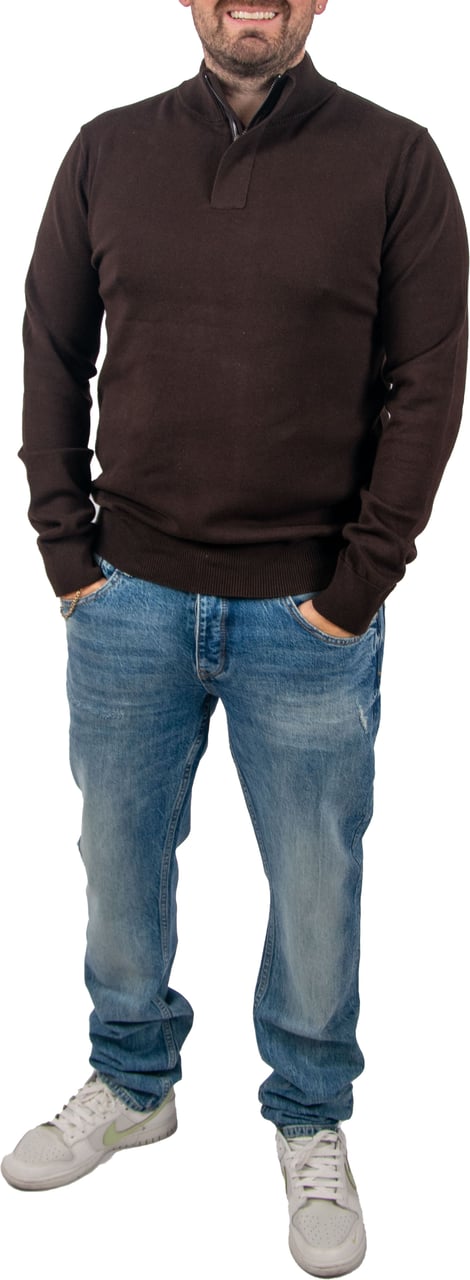 Pure Path Pure Path Regular Fit Half Zip Knitwear Bruin