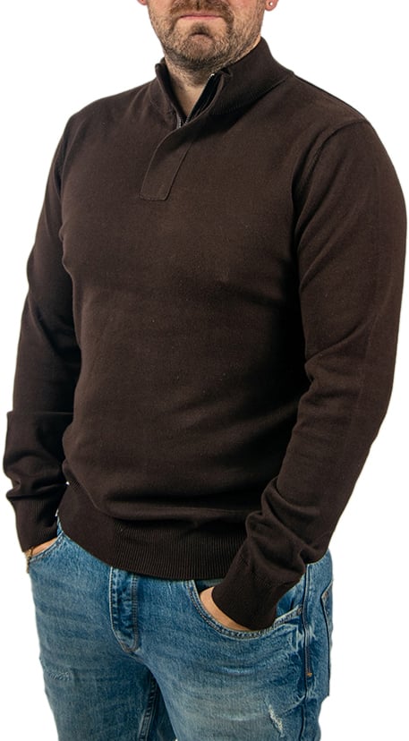 Pure Path Pure Path Regular Fit Half Zip Knitwear Bruin