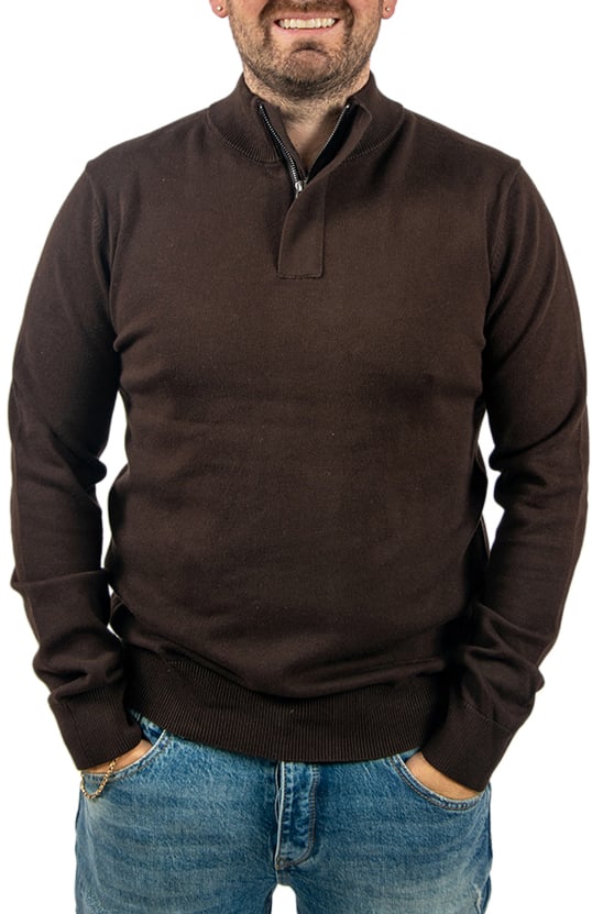 Pure Path Pure Path Regular Fit Half Zip Knitwear Bruin
