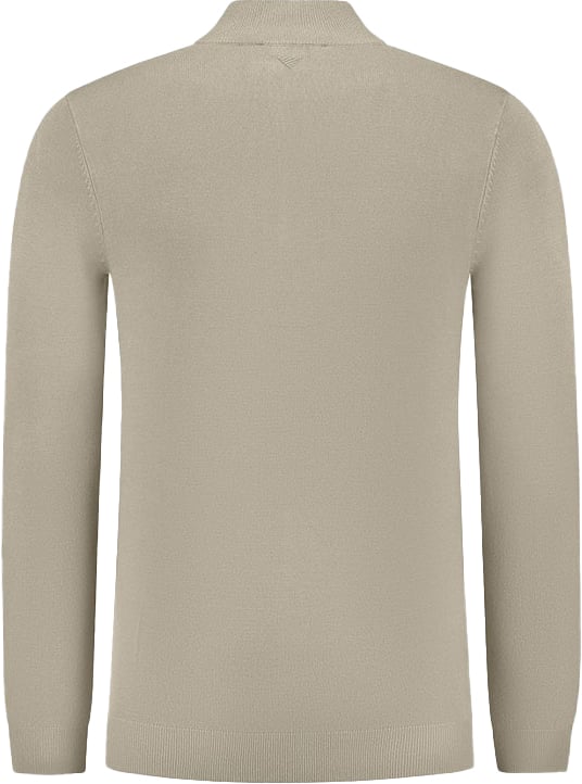 Pure Path Pure Path Regular Fit Knitwear Halfzip LS Beige