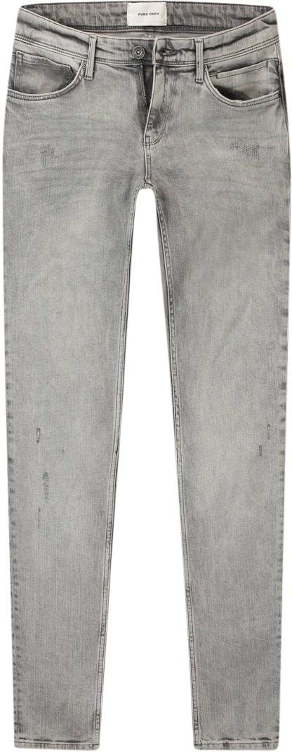 Pure Path Pure Path Jeans The Jone Denim Light Grey Grijs