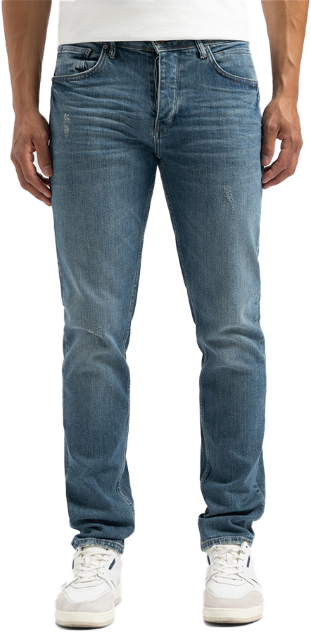 Pure Path Pure Path The Ryan Slim Fit Tapered Leg Blauw