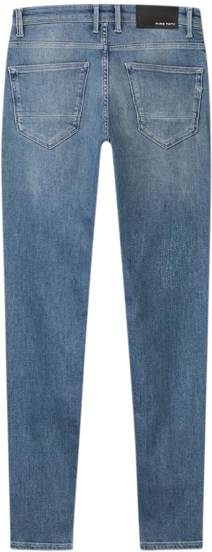 Pure Path Pure Path Jeans The Jone Denim Mid Blue Blauw