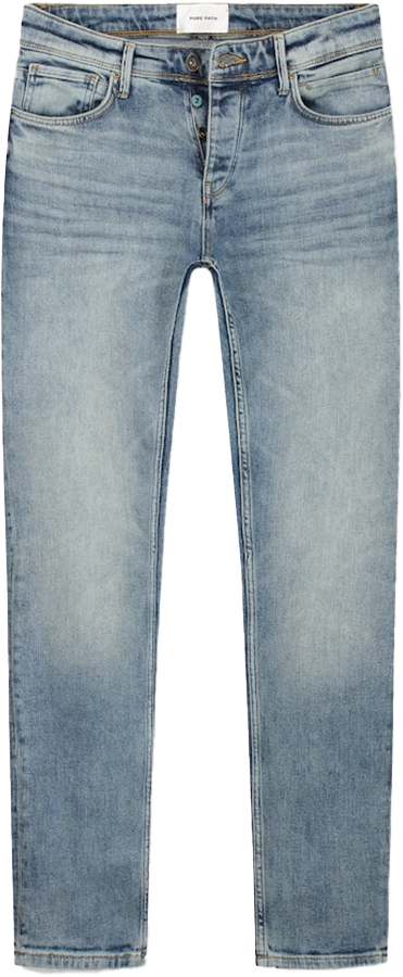 Pure Path Pure Path The Ryan Slim Fit Tapered Leg Blauw