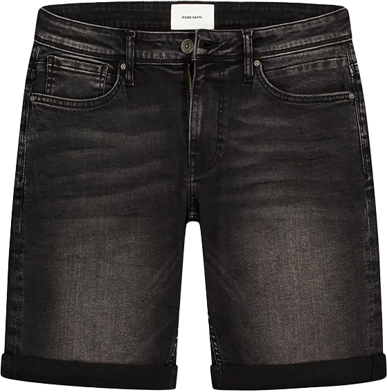 Pure Path Pure Path The Miles Slim Fit Denim Short Grijs