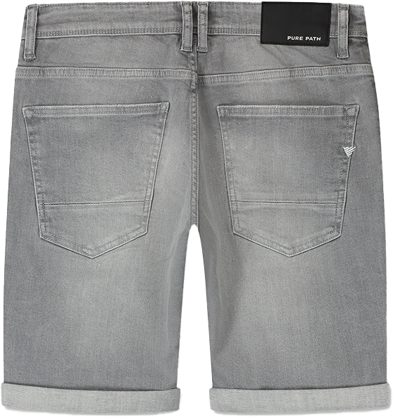 Pure Path Pure Path The Steve Slim Fit Denim Short Grijs