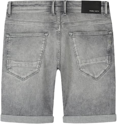 Pure Path Pure Path The Steve Slim Fit Denim Shorts Grijs