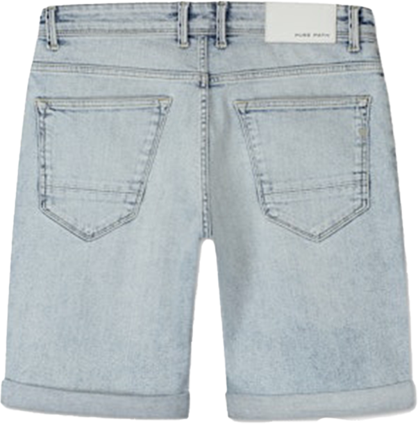 Pure Path Pure Path The Miles Slim Fit Denim Short Blauw