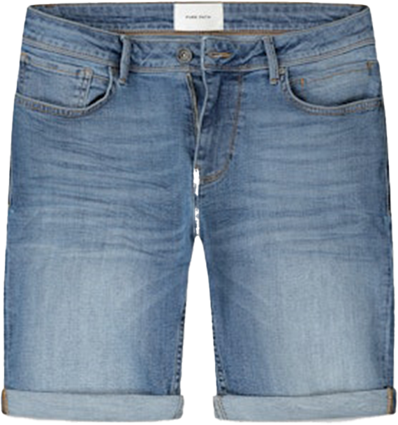 Pure Path Pure Path The Steve Slim Fit Denim Short Blauw