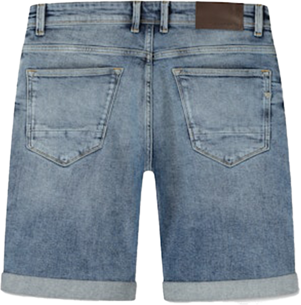 Pure Path Pure Path The Steve Slim Fit Denim Short Blauw
