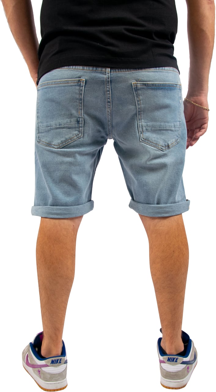 Pure Path Pure Path The Miles Slim Fit Denim Shorts Blauw