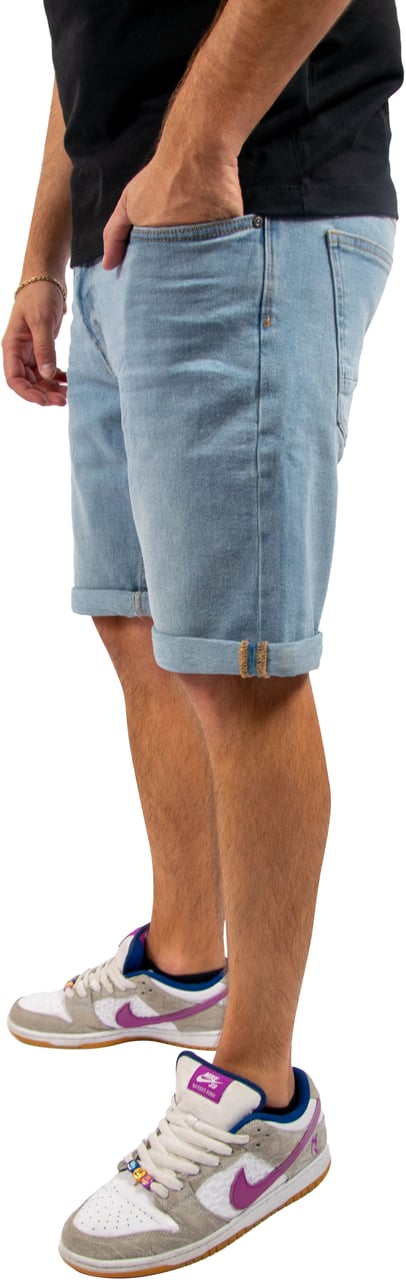 Pure Path Pure Path The Miles Slim Fit Denim Shorts Blauw