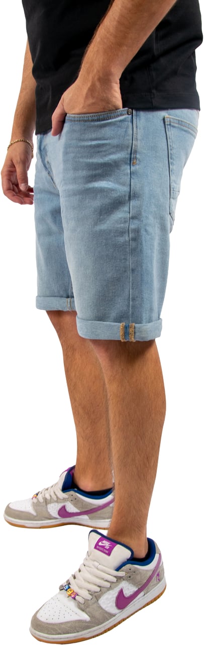 Pure Path Pure Path The Miles Slim Fit Denim Shorts Blauw