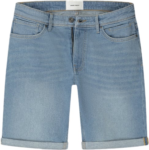 Pure Path Pure Path The Miles Slim Fit Denim Shorts Blauw