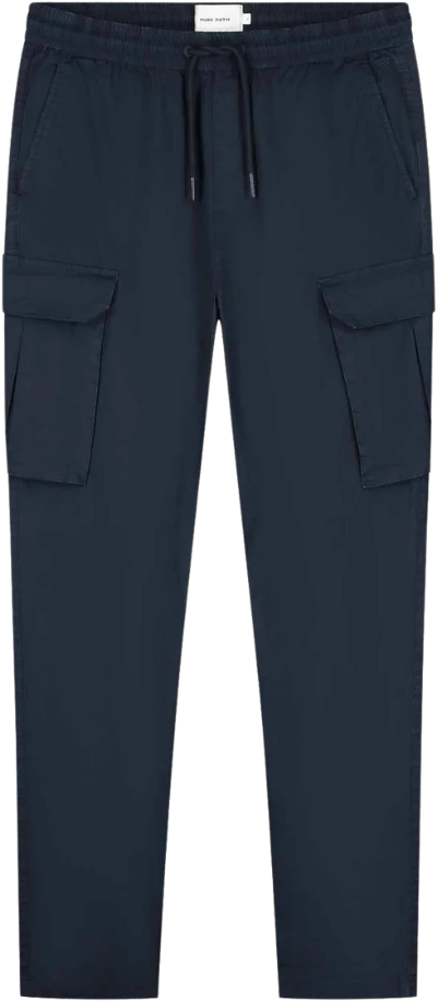 Pure Path Pure Path Cotton Stretch Cargo Pants Blauw