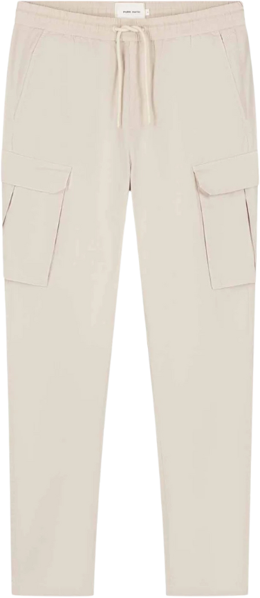 Pure Path Pure Path Cotton Stretch Cargo Pants Beige