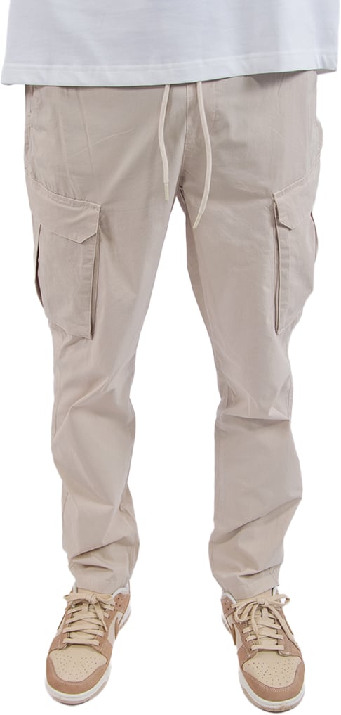 Pure Path Cotton Stretch Cargo Pants Beige