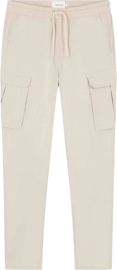 Pure Path Cotton Stretch Cargo Pants Beige